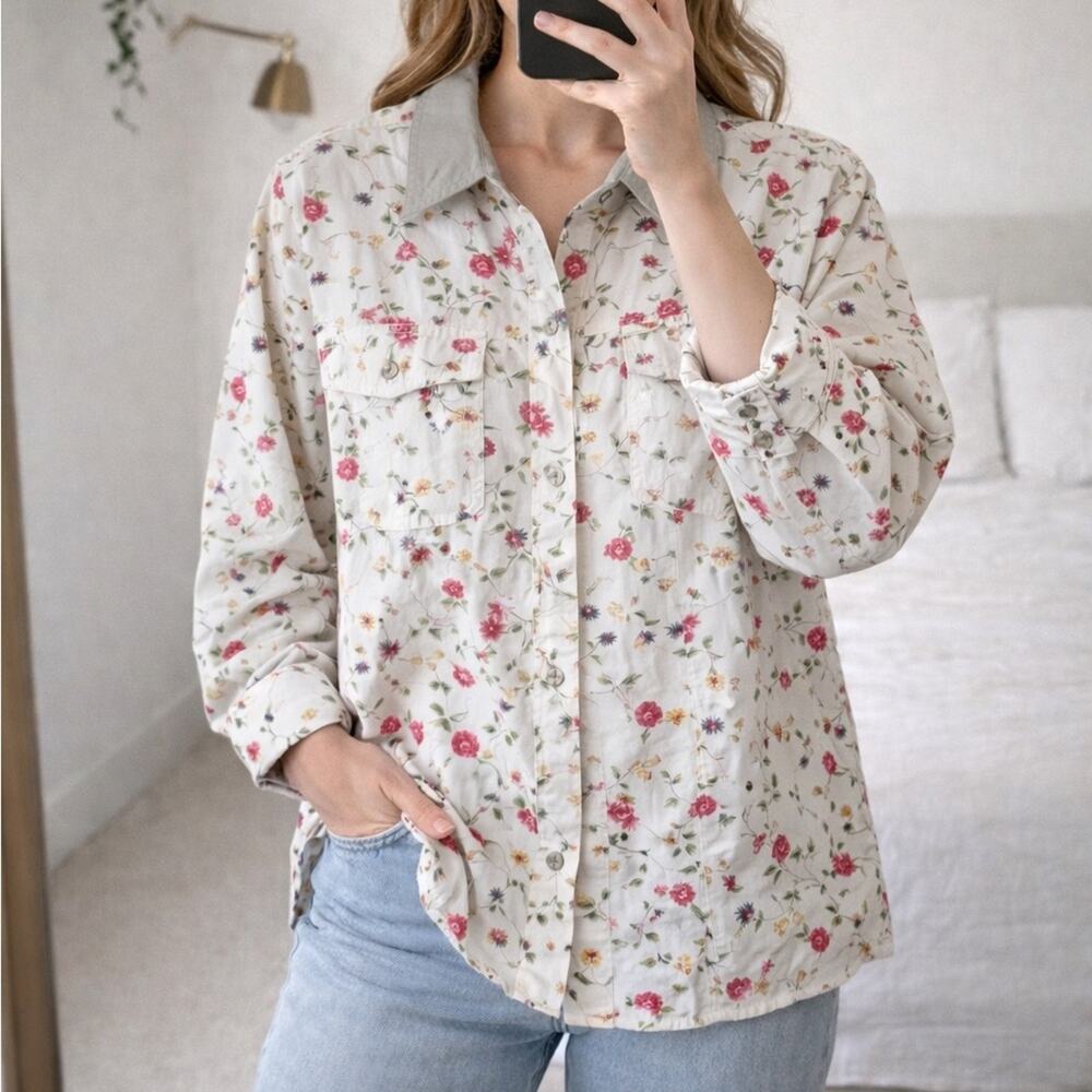 Vintage Floral Barn Coat Jacket Sz M